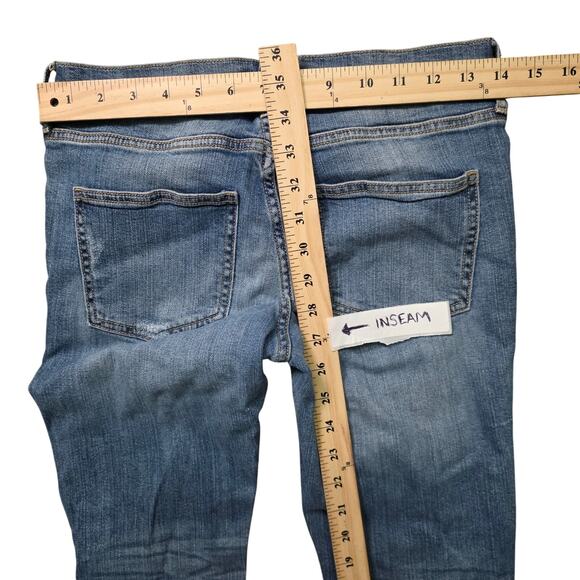 Banana Republic Girlfriend Jeans Women 25 Blue Distressed Stretch Casual - Picture 5 of 7